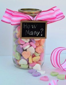 Valentine guess how many candy jar