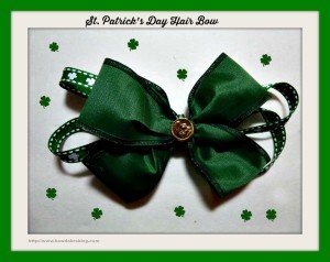 St Patricks Day green hair bow