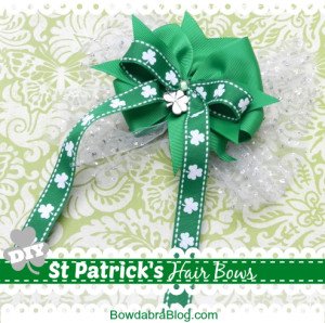 diy hair bow for st. patrick's day