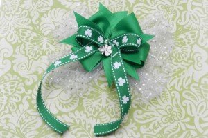hair bow with long ribbon tails