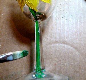 Sunflower wine glass