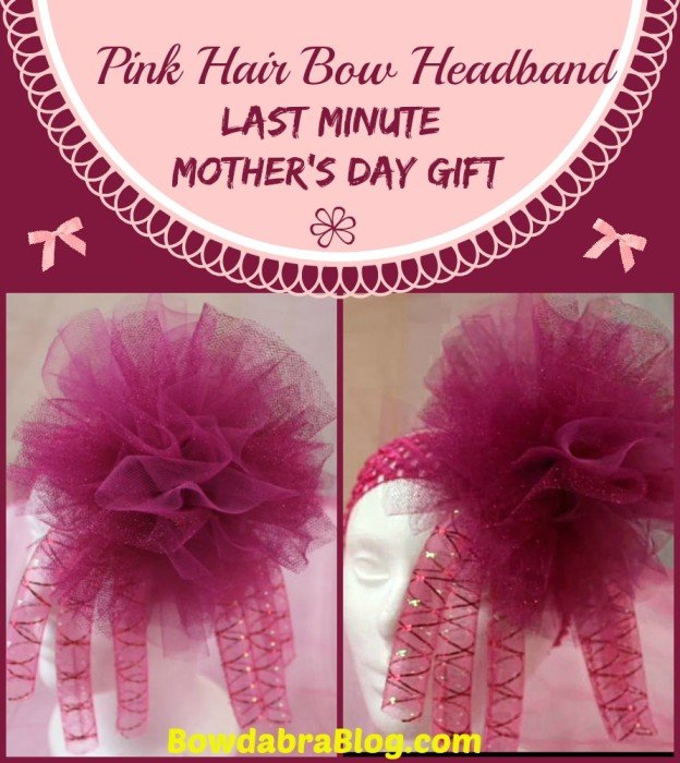 Last Minute Mother's Day Gift - Pink Hair Bow Headband