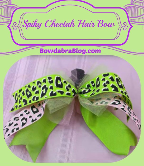 cheetah cheer bow