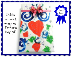 Child’s Artwork Gift Wrap for Father’s Day