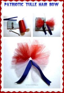 Bowdabra Patriotic tulle hair bow