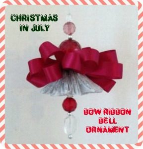 Bow Ribbon Bell Ornament for Christmas in July Gifts