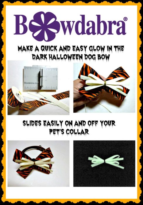 Halloween glowing dog bow