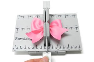 Pink ribbon bow key chain