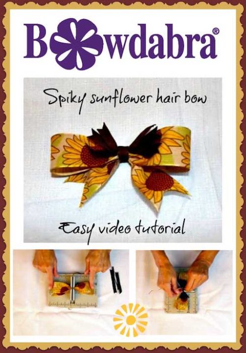 How to make a spiky sunflower hair bow – easy video