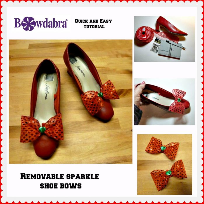 removable sparkle shoe bows