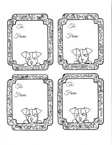 Doggie Coloring Gift Tags