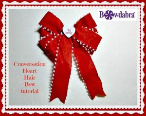 Conversation heart hair bow - 21