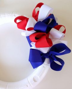 Patriotic Ribbon Bow Wreath