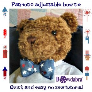 How to Make adjustable Patriotic Bow Tie for Father’s Day 