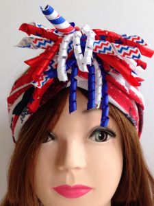 Patriotic Korker Bow Turban Twist Headband