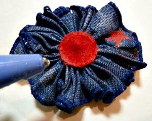 make patriotic rosette ponytail holder tutorial