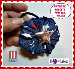 patriotic rosette ponytail holder