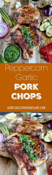 garlic peppercorn pork chops