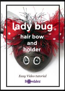 ladybug hair bow and holder