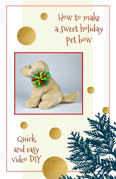 Super easy video tutorial how to make a Holiday pet bow