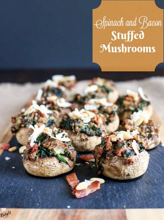 spinach and bacon stuffed mushrooms