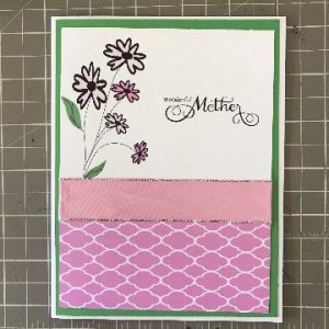 Mount to printable design and contrasting cardstock to the blank card front 