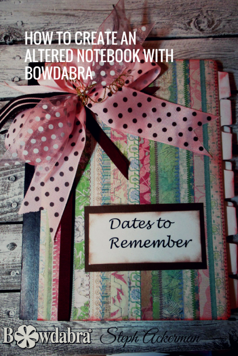 Bowdabra altered notebook for Father's Day gifts