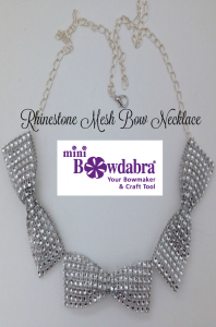Create perfect Rhinestone Mesh Bow Necklace