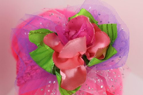 Ribbon Rose Headband for girls with Bowdabra bows