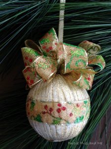 ribbon wrapped bow ornament