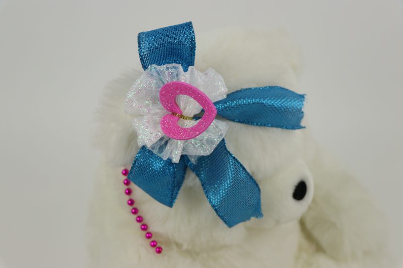 ribbon tulle beads hair bow