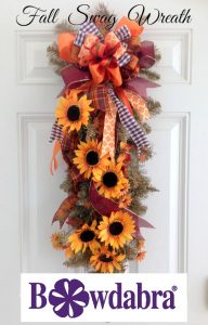 Create Gorgeous Fall Swag Wreath with Bows 