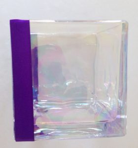 decor glass box with ribbon