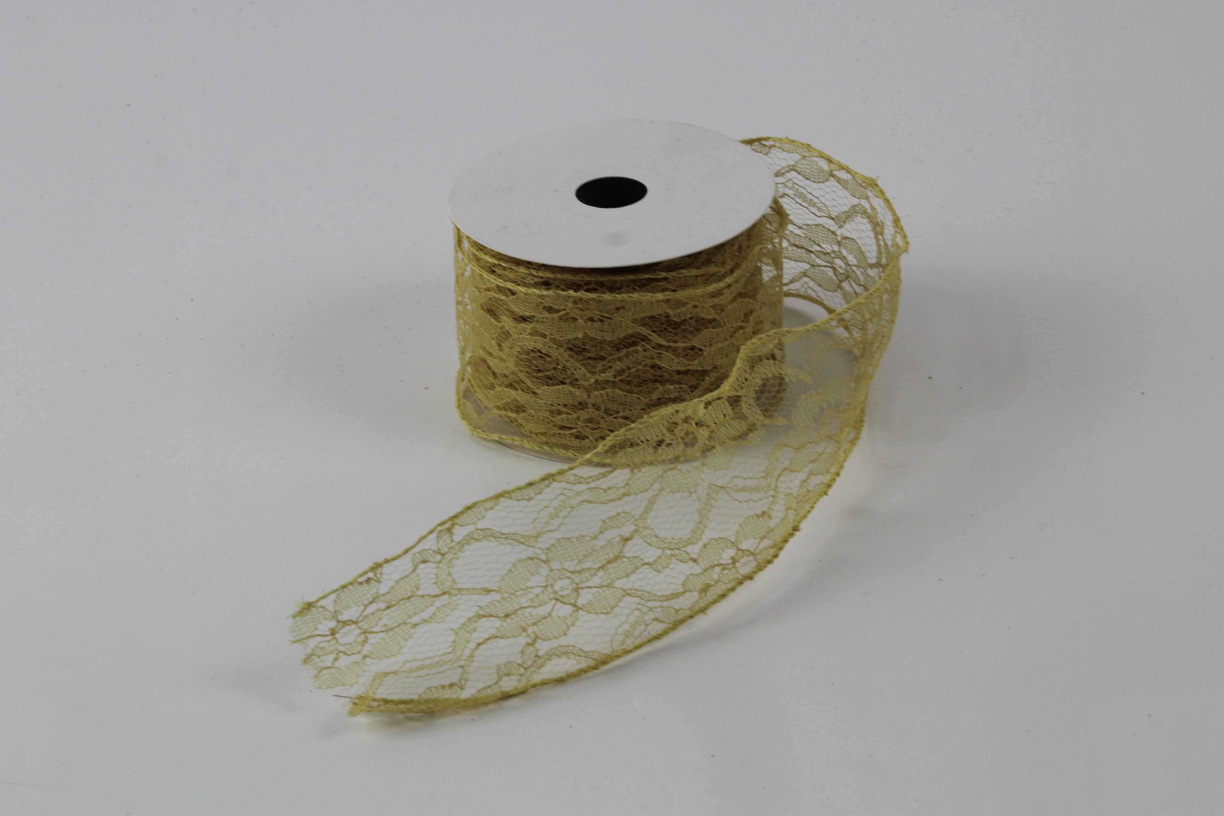 Gold Lace Ribbon Wire Edged Ribbon DIY Ribbon for Hair Bow Making