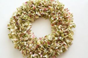 recycled scrap fabric wreath