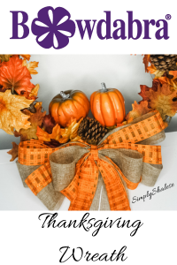 decorative bow for fall wreath made with bowdabra