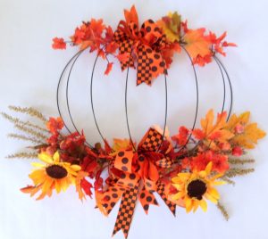 How to Beautifully Decorate A Wire Pumpkin Wreath