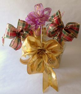holiday bows gift basket