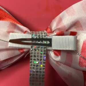 Glue Ribbon End Under Open Hair Clip