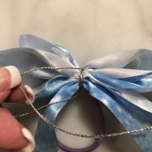 Tie Knot on Reverse Side of Winter Hair Bow