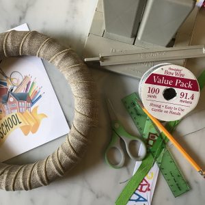 Supplies for Welcome Back to School Wreath