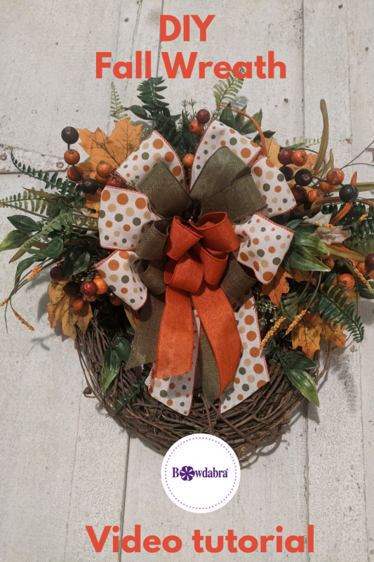 How to Make an amazing Fall Grapevine Wreath with Bowdabra