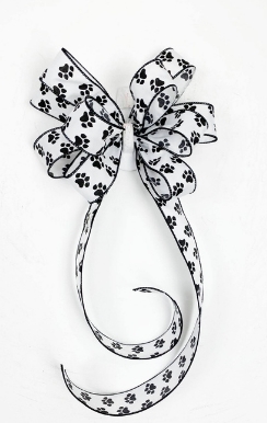 Dog paw-printed traditional bow