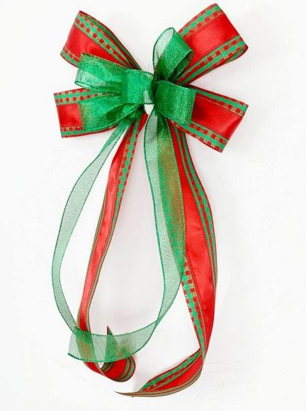 Red Green Ombre Bow for Christmas