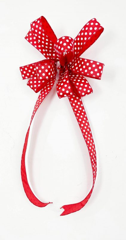 Traditional Bow with Red-white Polka Dotted Ribbon
