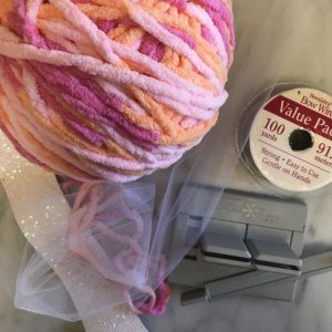 Supplies for Pompom Bunny Tail Bow