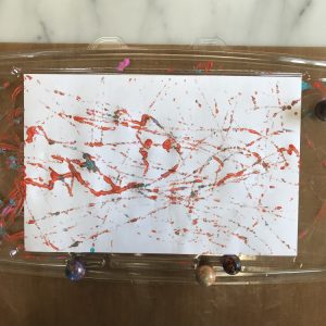 kid's Art with Marbles and Paint