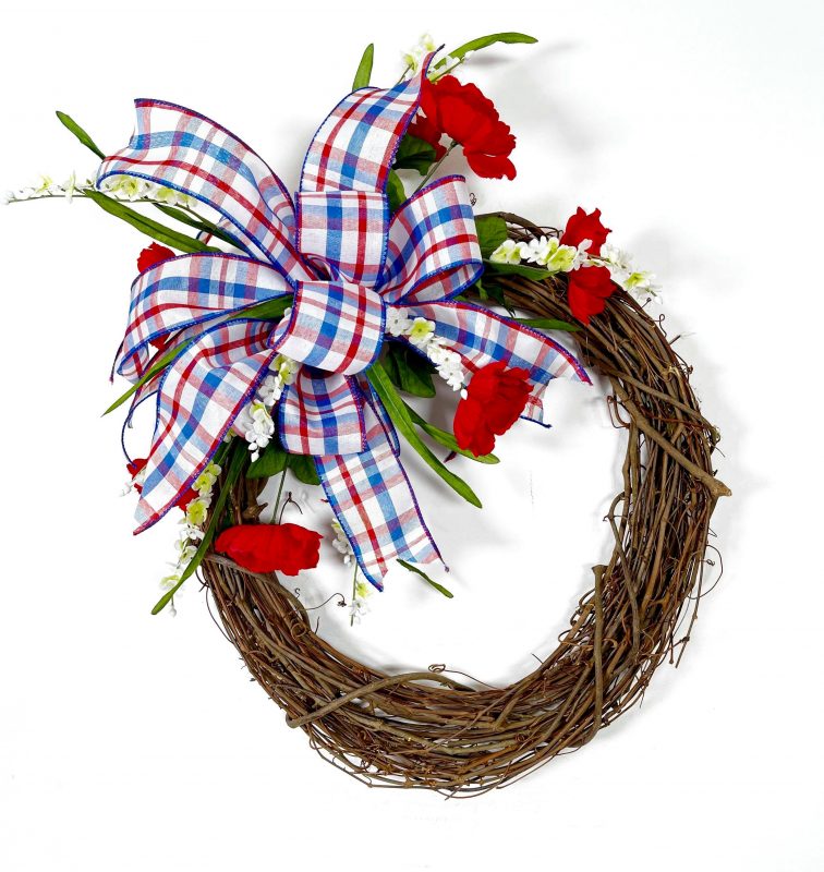 DIY Patriotic Wreath with a Funky Bow