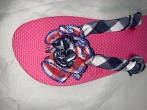 How to up style your dollar store flip flops to a patriotic theme