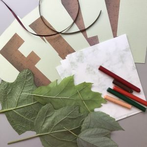 Supplies for Leaf Rubbings Banner